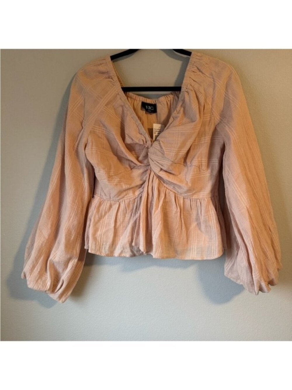 Vici Blush Peasant Top
